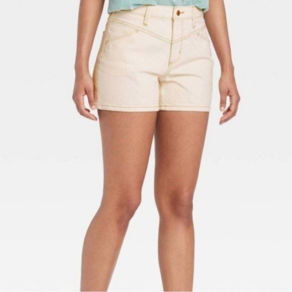 Universal Threads Vintage Midi Cream Shorts